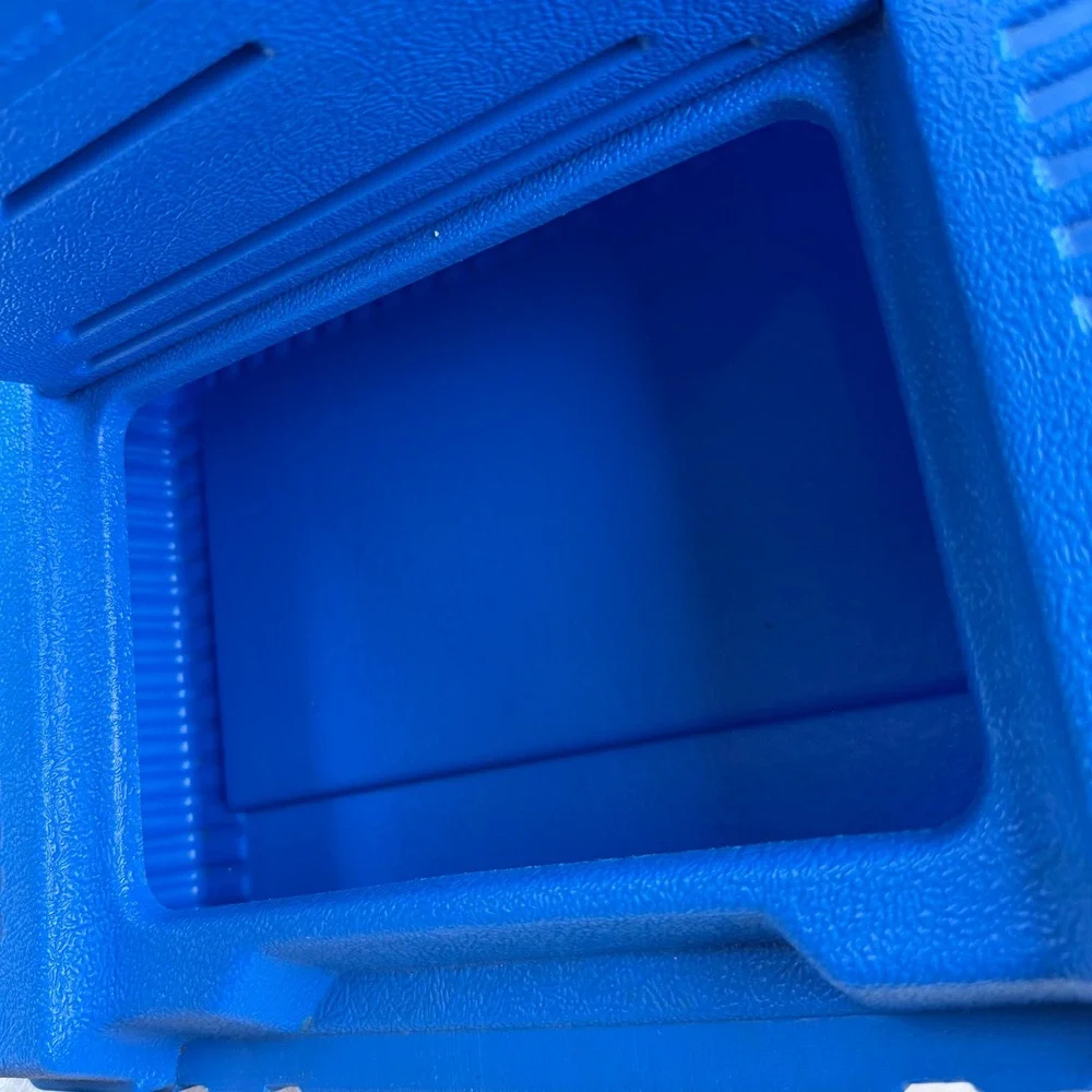 Vintage 1984 LEGO Blue Plastic Storage Carrying Case Box 10.5x12.5 Made in USA